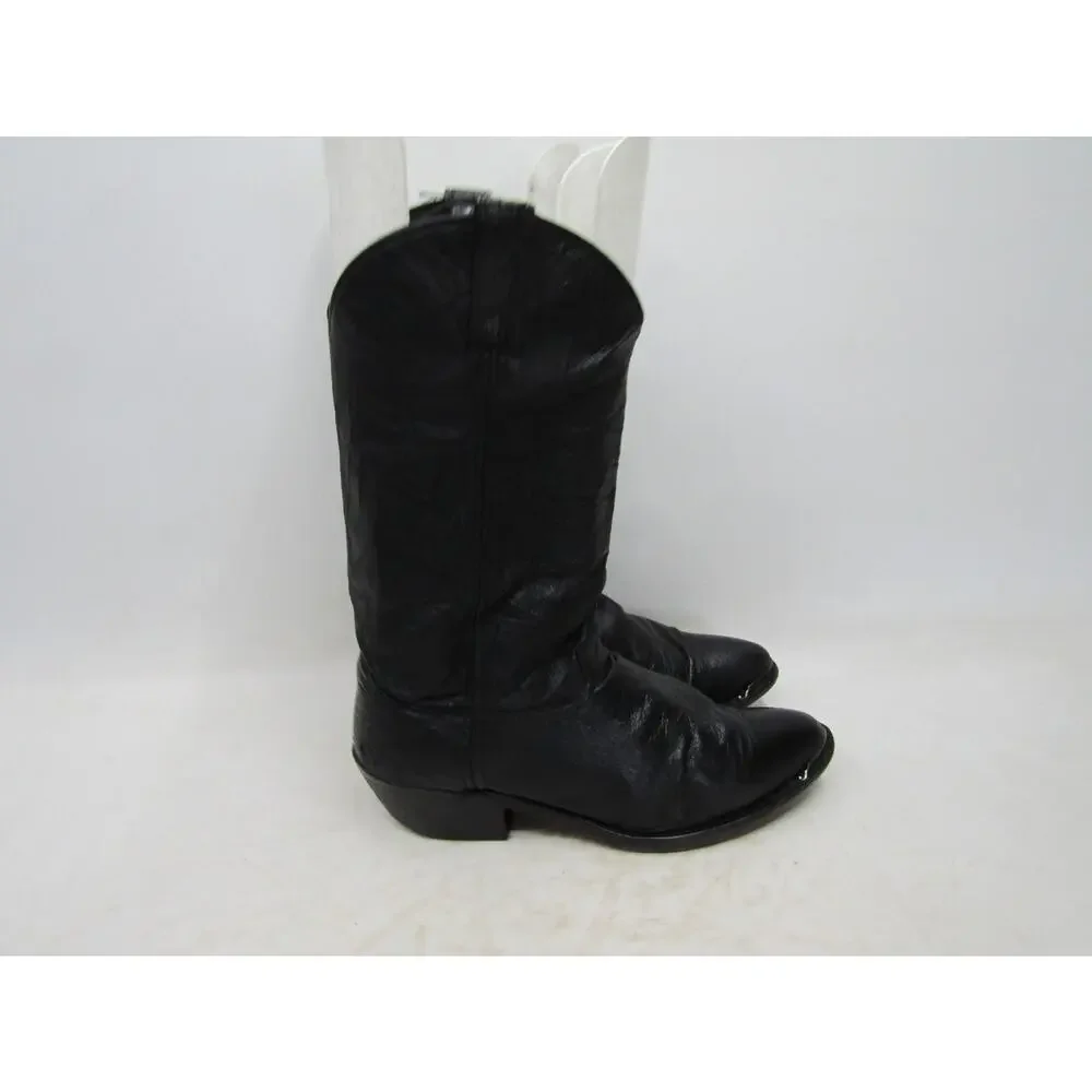 Unbranded Mens Size 8 D Black Leather Western Cowboy Boots